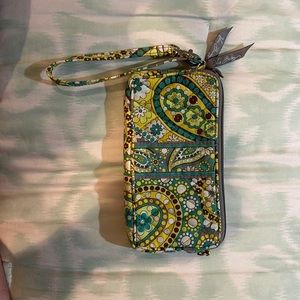 Vera Bradley yellow/teal wristlet